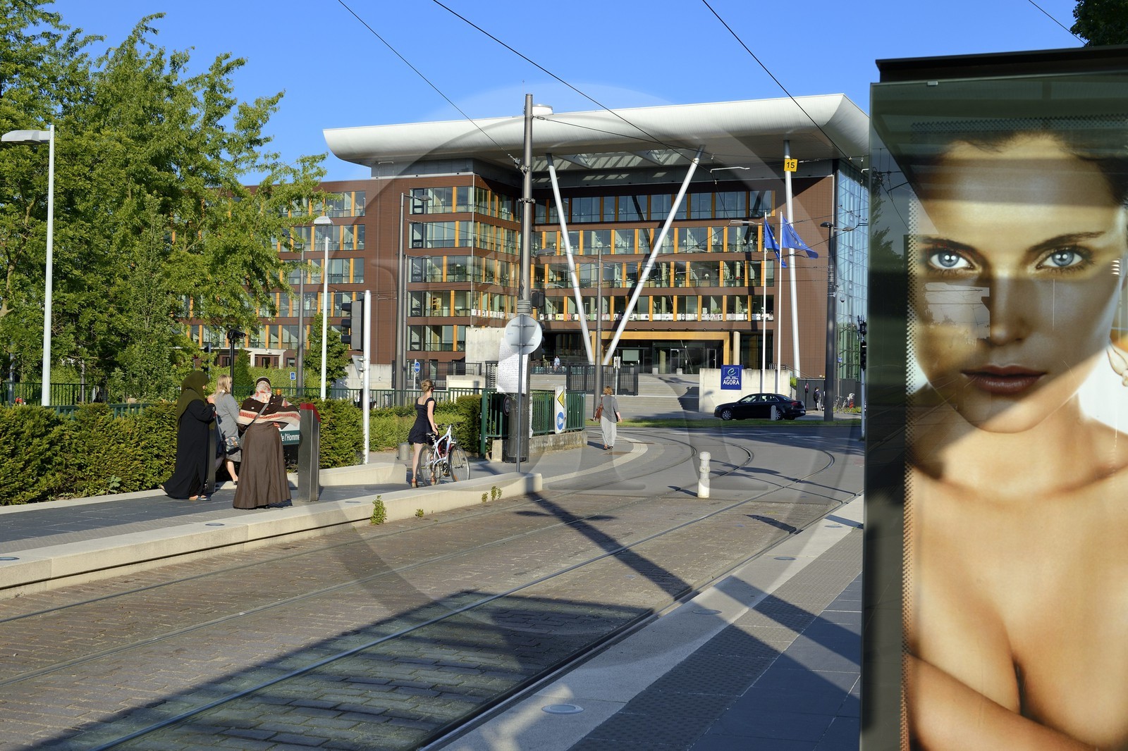 France, Bas-Rhin (67), Strasbourg, Agora, Bâtiment général du conseil de l'europe par le cabinet d'architectes Art et Build dans l'allée des Droits-de-l'Homme