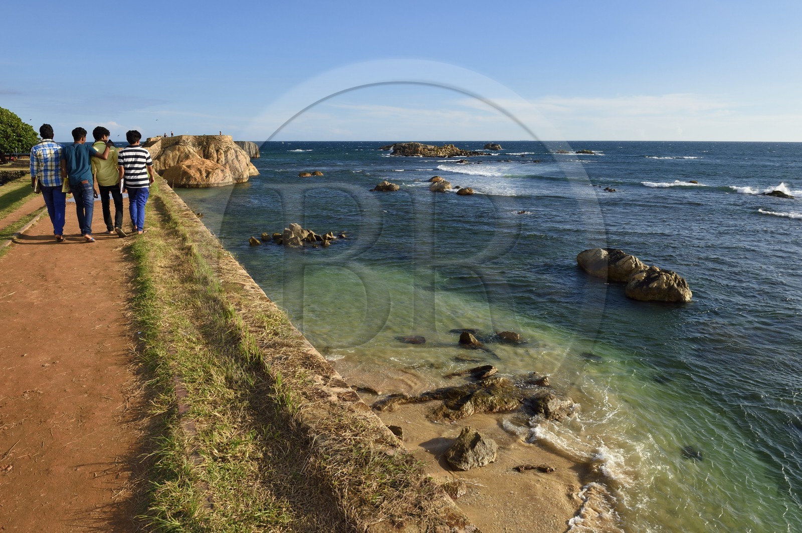 Sri Lanka, Province du Sud, Fort de Galle, classé Patrimoine Mondial de l'UNESCO, remparts maritimes de la ville fortifiée