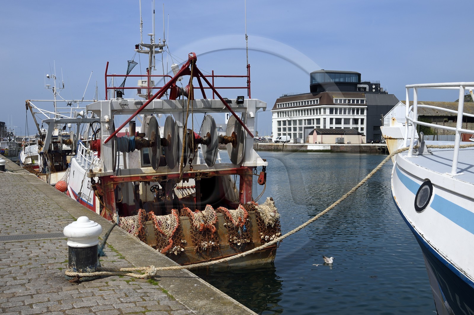 France, Seine-Maritime (76), Pays de Caux, Côte d'Albâtre, le port de Fécamp et le futur Musée des Pêcheries