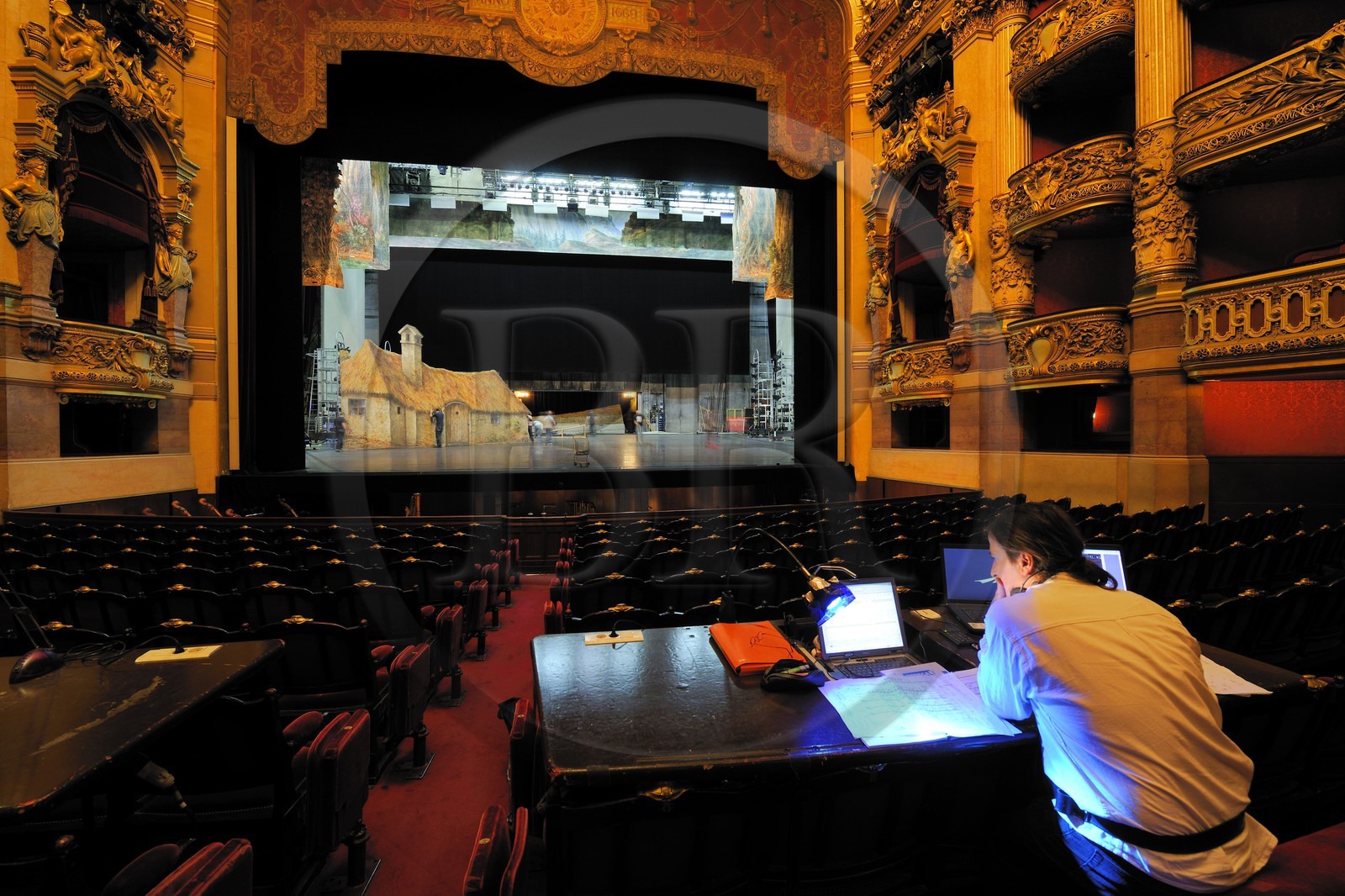 France, Paris, the Garnier Opera, the stage view from the auditorium