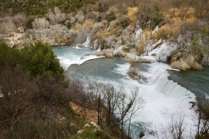Croatie,  Dalmatie centrale, region de Sibenik, parc national de Krka, chutes de la rivère Krka