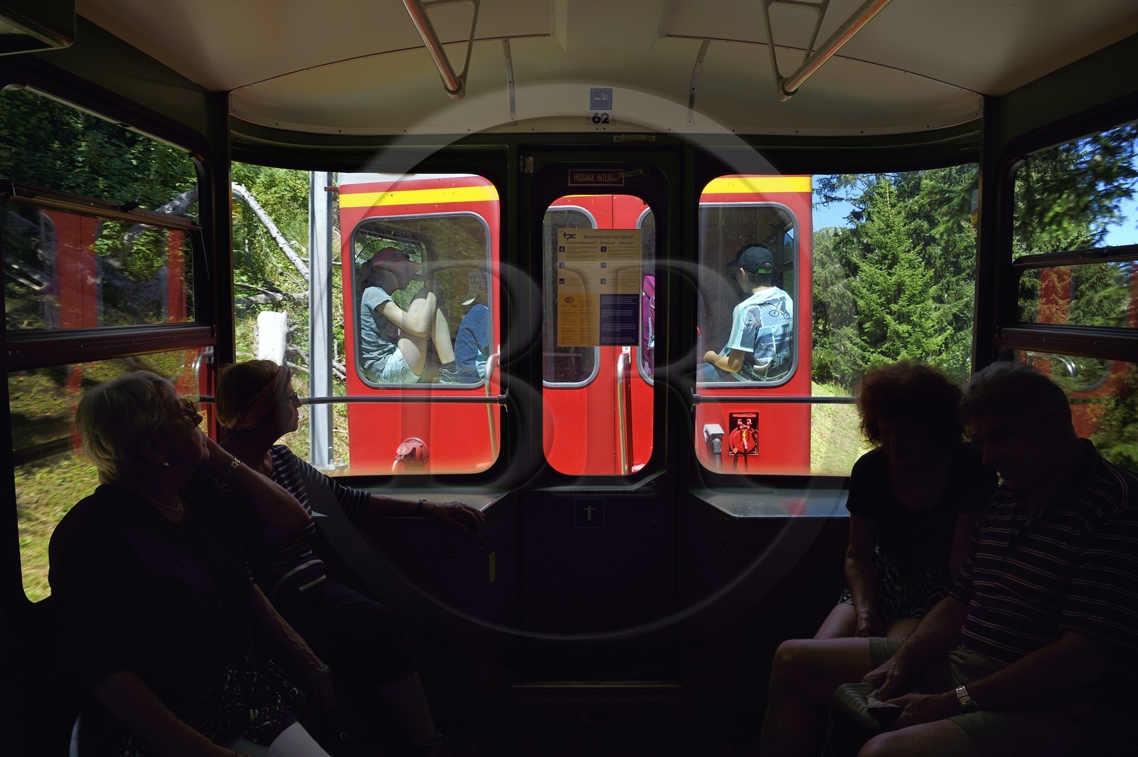 Suisse, canton de Vaud, Villars-sur-Ollon, train qui rejoint la gare du col de Bretaye