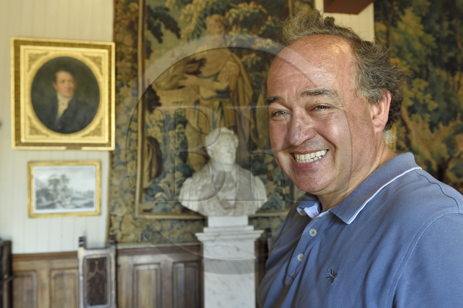 France, Dordogne (24), Périgord Noir, vallée de la Dordogne, Marquay, château de Puymartin appartenant à la famille De Montbron,  Xavier De Montbron