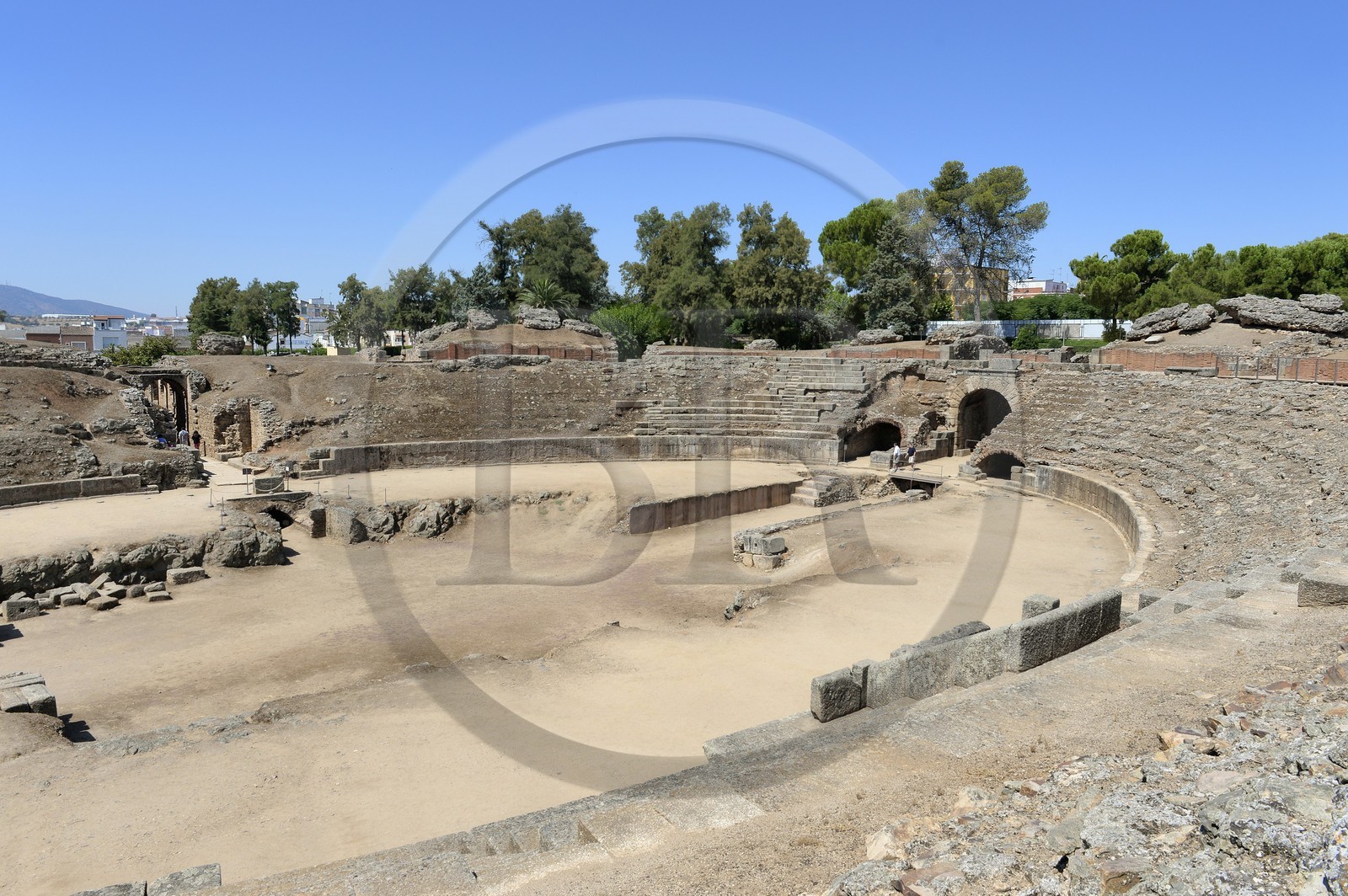Espagne, Estrémadure, Merida, amphithéatre romain du 1er siècle avant J.C., classé Patrimoine Mondial de l'UNESCO