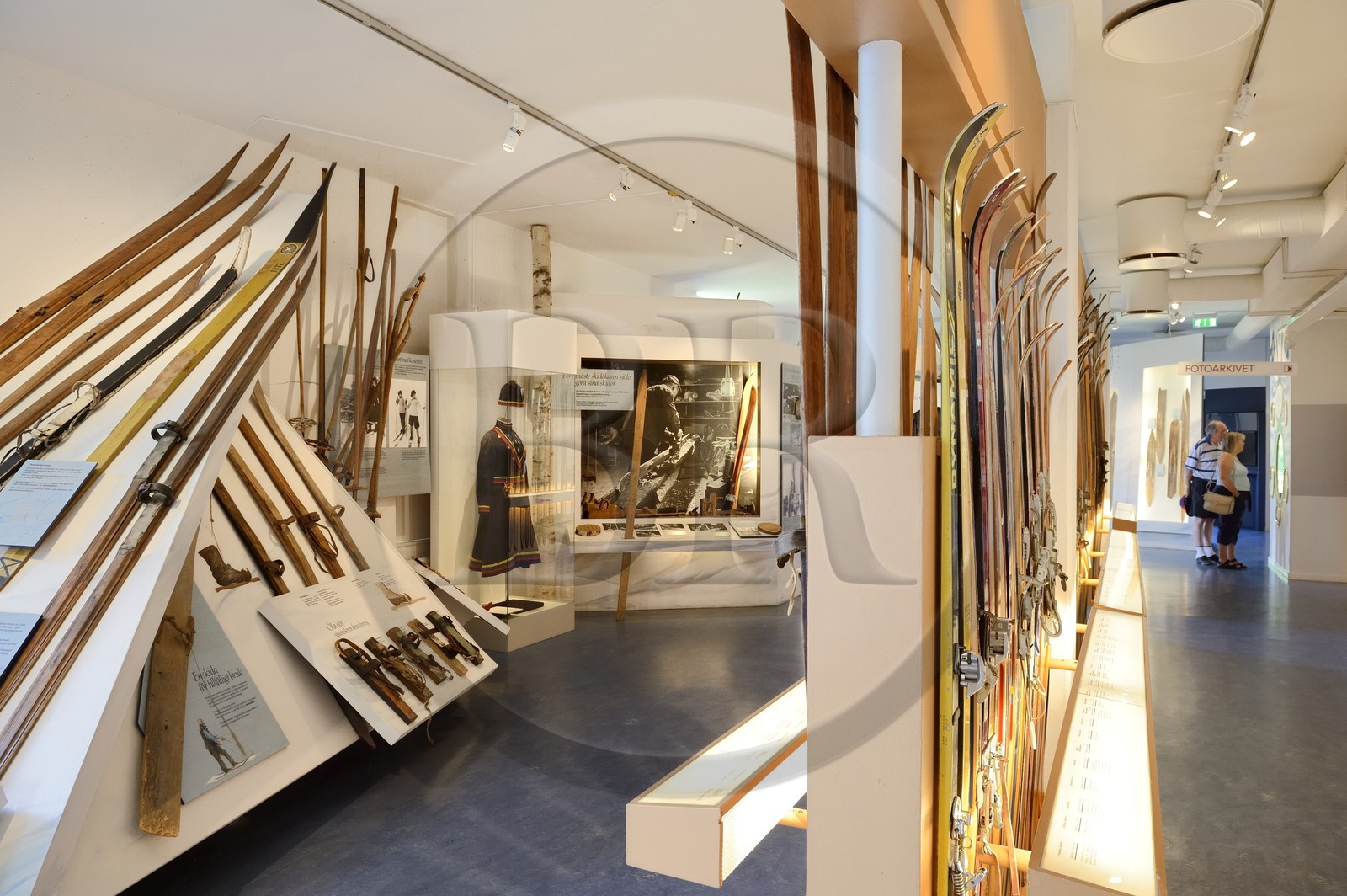 Suède, Comté de Vasterbotten, Umea, le Vasterbotten museum de Gammlia, le musée du ski présentant des modèles de 1800 jusqu'à aujourd'hui