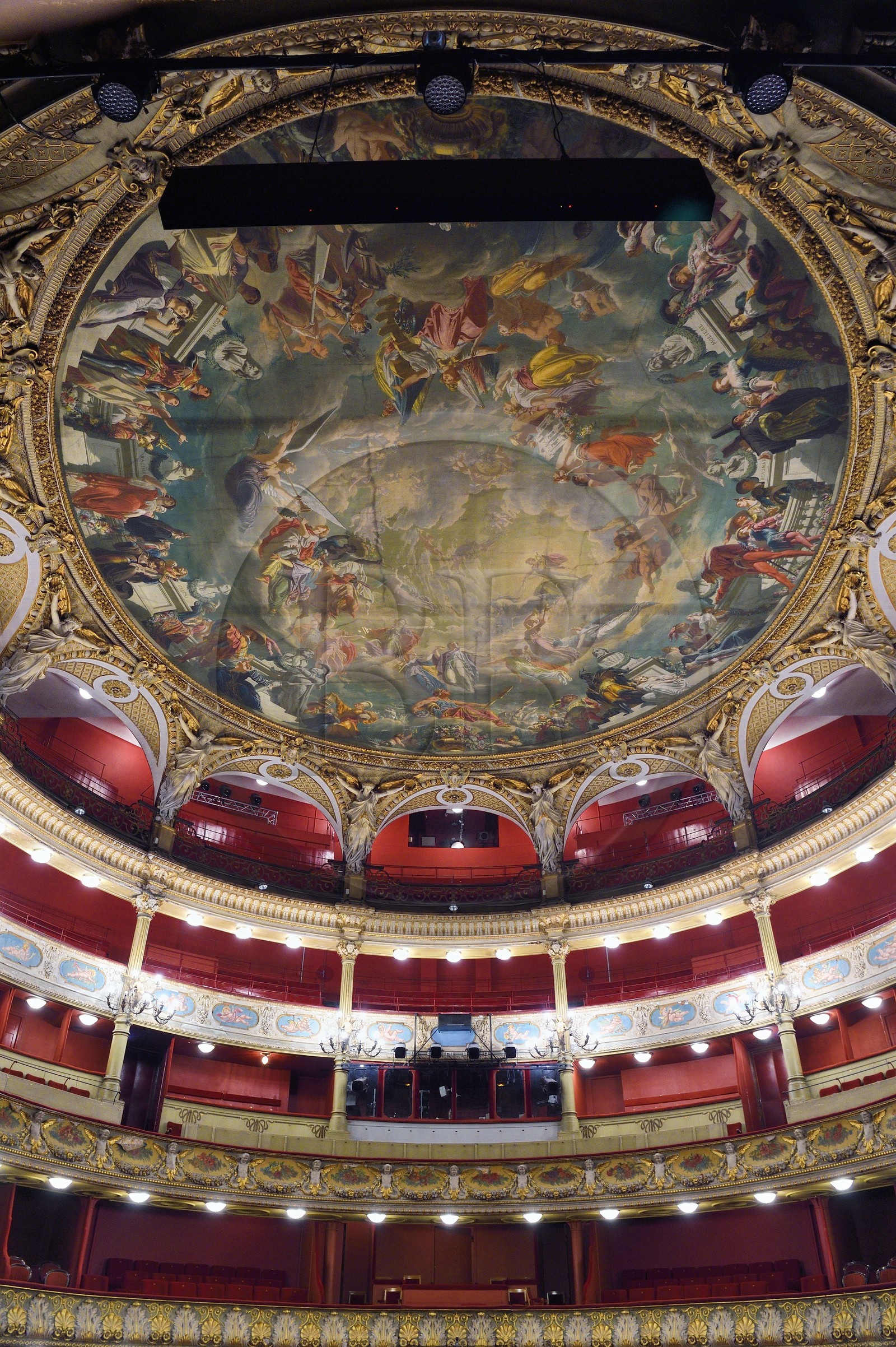 France, Var, Toulon, place Victor Hugo, the opera, the painted ceiling of the large auditorium