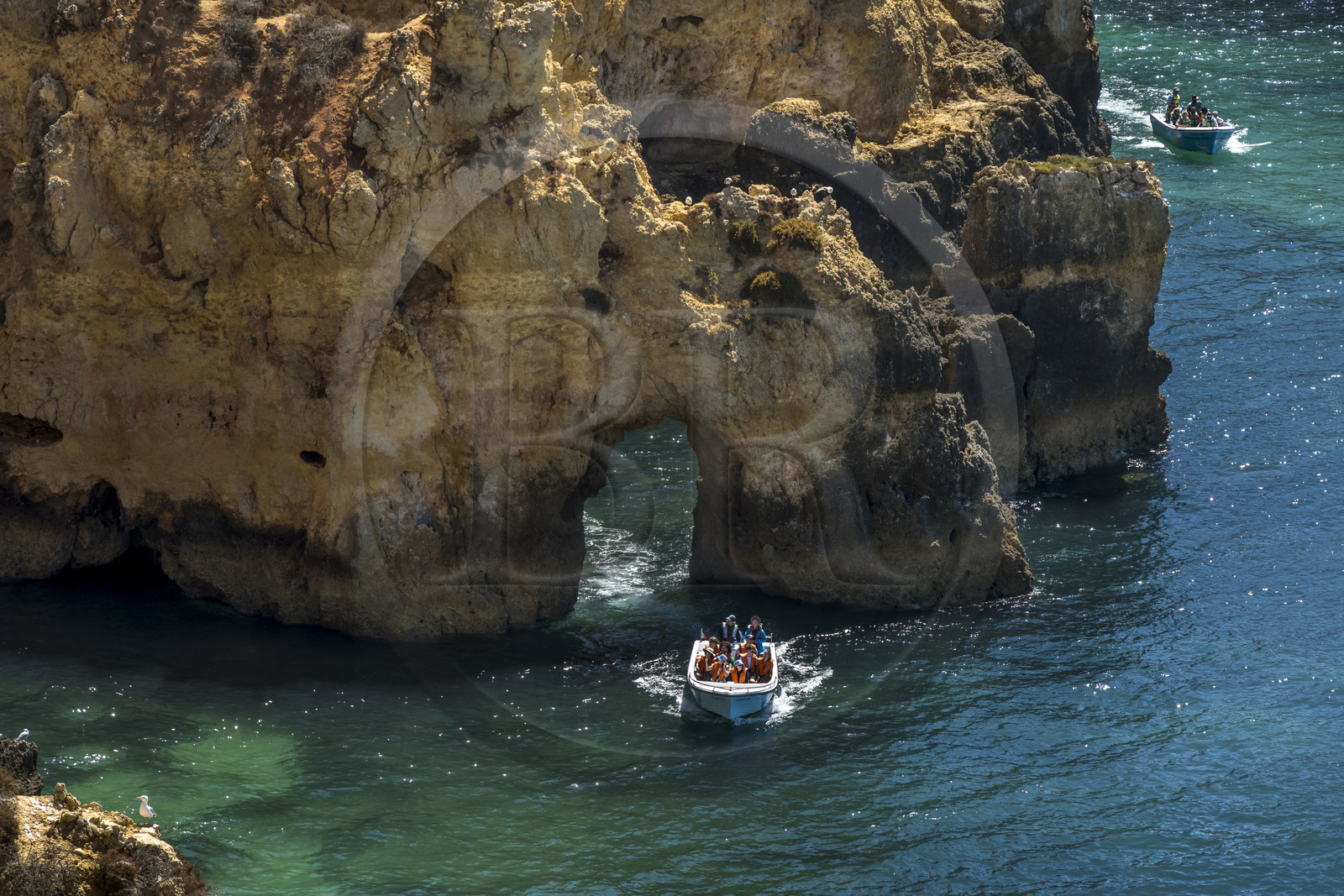Portugal, Algarve, Lagos, boat tour of the caves in the steep cliffs of Ponta da Piedade