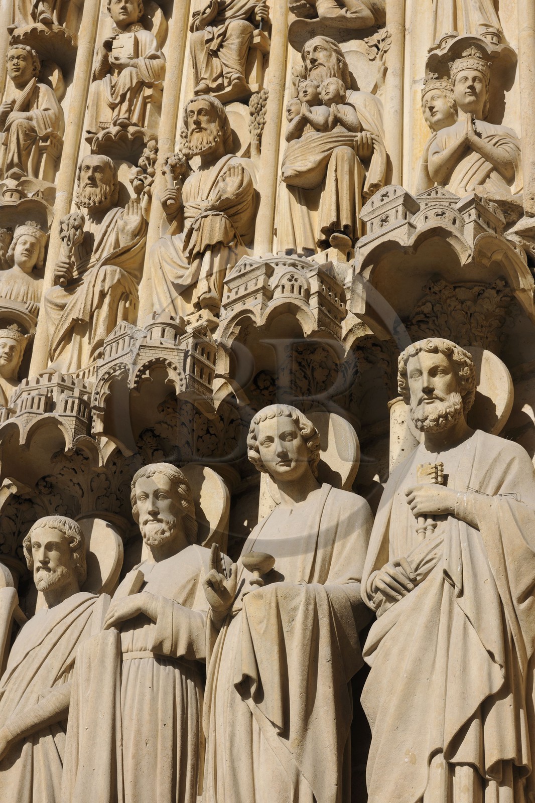 France, Paris (75), île de la Cité, la cathédrale Notre-Dame, portail du Jugement dernier, Saint-Jean imberbe