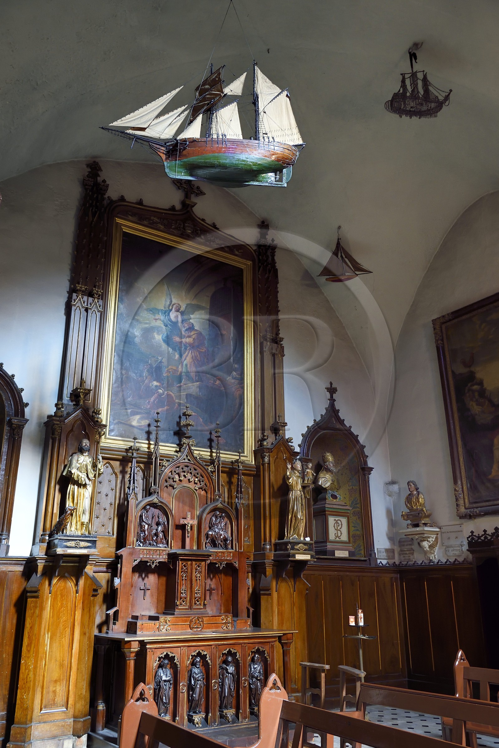 France, Alpes-Maritimes (06), Cannes, la vieille ville dans le quartier Le Suquet, l'église Notre-Dame-de-l'Espérance et ses ex-voto
