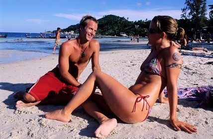 Thailand, Samui islands archipelago, Full Moon Party on Koh Pha-Ngan island, Had Rin beach the day before the party