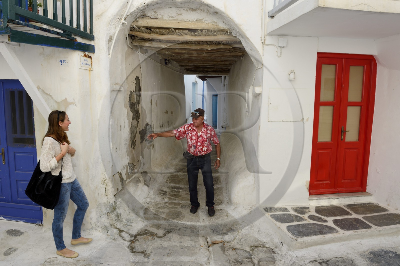 Grèce, Les Cyclades, mer Égée, île de Mykonos, Chora (Mykonos town), dans les ruelles de la vieille ville