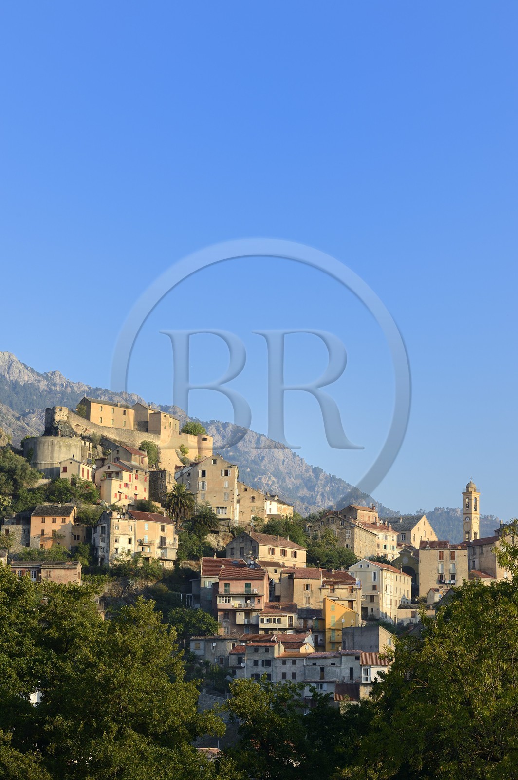 France, Haute Corse, Corte, the 15th century citadel overlooks the old town