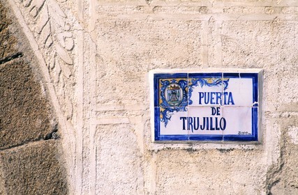Espagne, Estrémadure, Plasencia, plaque de rue