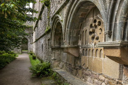 France, Côtes d'Armor (22), Paimpol, abbaye de Beauport du XIIIème siècle, le lavatorium dans le cloitre