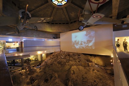 France, Meuse, Verdun area, Fleury devant Douaumont, Verdun Memorial built on the site of the destroyed village railway station, reconstitution of the battlefield