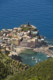 Italy, Liguria, Cinque Terre National Park listed as World Heritage by UNESCO, village of Vernazza and its port