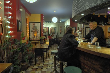 France, Paris (75), bar Mon chien stupide rue Boyer