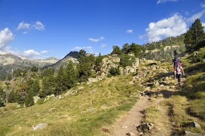 France, Hautes-Pyrénées (65), Saint-Lary-Soulan et Vielle-Aure, randonnée sur une variante du GR10 entre le col de Portet et les lacs de Bastan en bordure de la réserve naturelle de Néouvielle