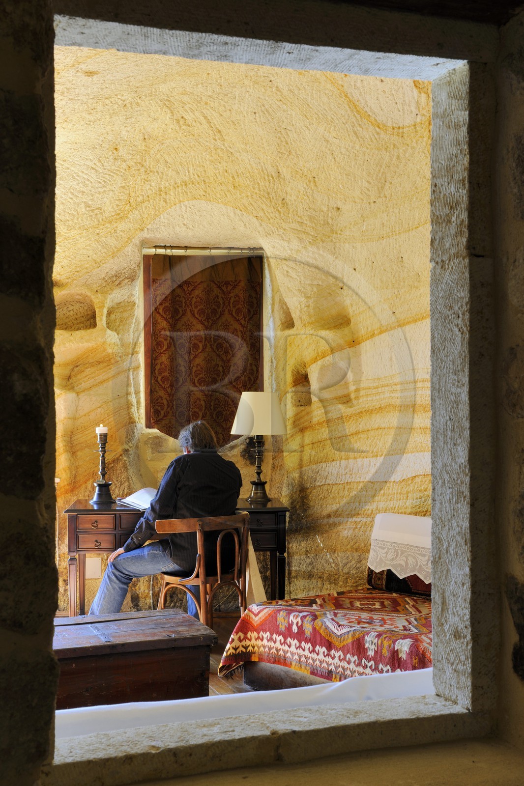 Turquie, Anatolie Centrale, province de Nevsehir, Cappadoce classée Patrimoine Mondial de l'UNESCO, Ürgüp, hôtel de luxe Yunak Evleri dans les anciennes maisons troglodytiques