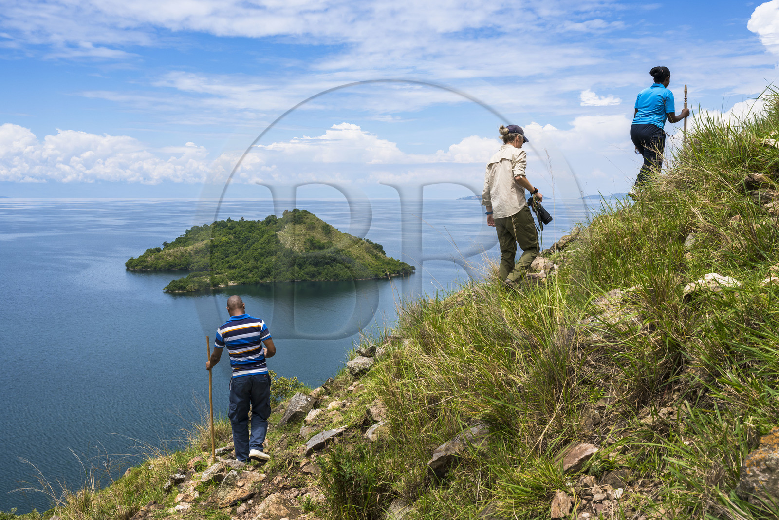 Rwanda, Western Province, Karongi (formerly named Kibuye), lake Kivu, Napoleon Island, hike to the top of Napoleon (or Tembabagoyi) island for a general view of the lake and the Democratic Republic of Congo in the background