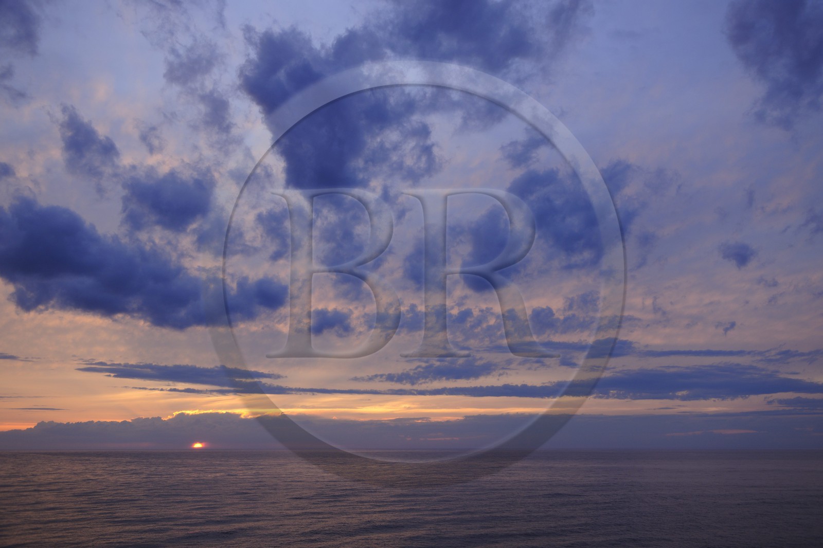 Canada, Quebec Province, Gaspesie, sunset over St Lawrence River seen from Princess Danae Cruise ship