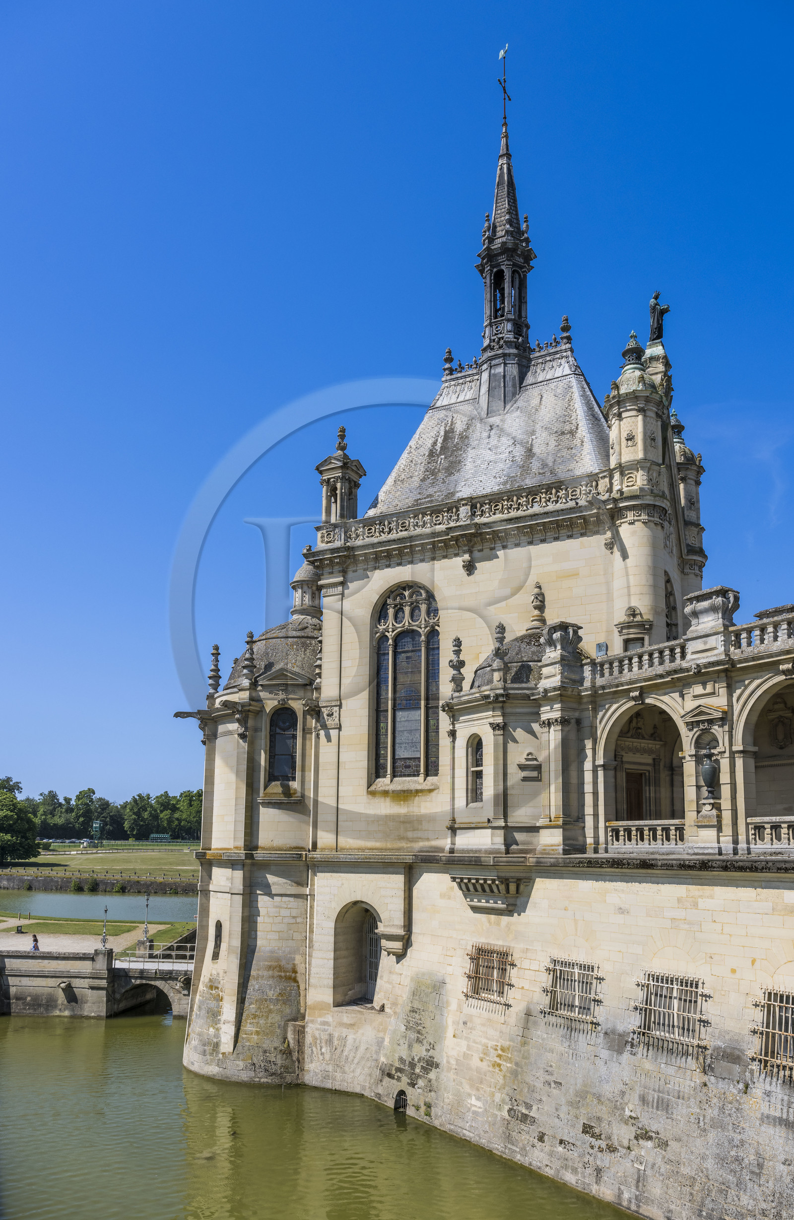 France, Oise (60), Chantilly, le chateau de Chantilly, le musée de Condé, la Chapelle et les douves