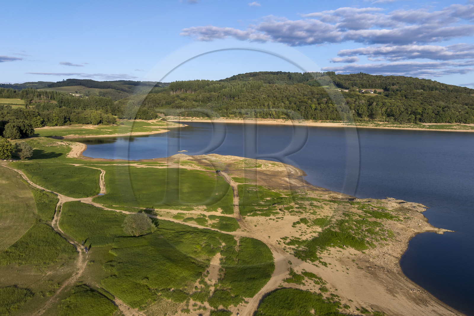 France, Nievre, Regional Natural Park of Morvan, Chaumard, Pannecière lake (aerial view)