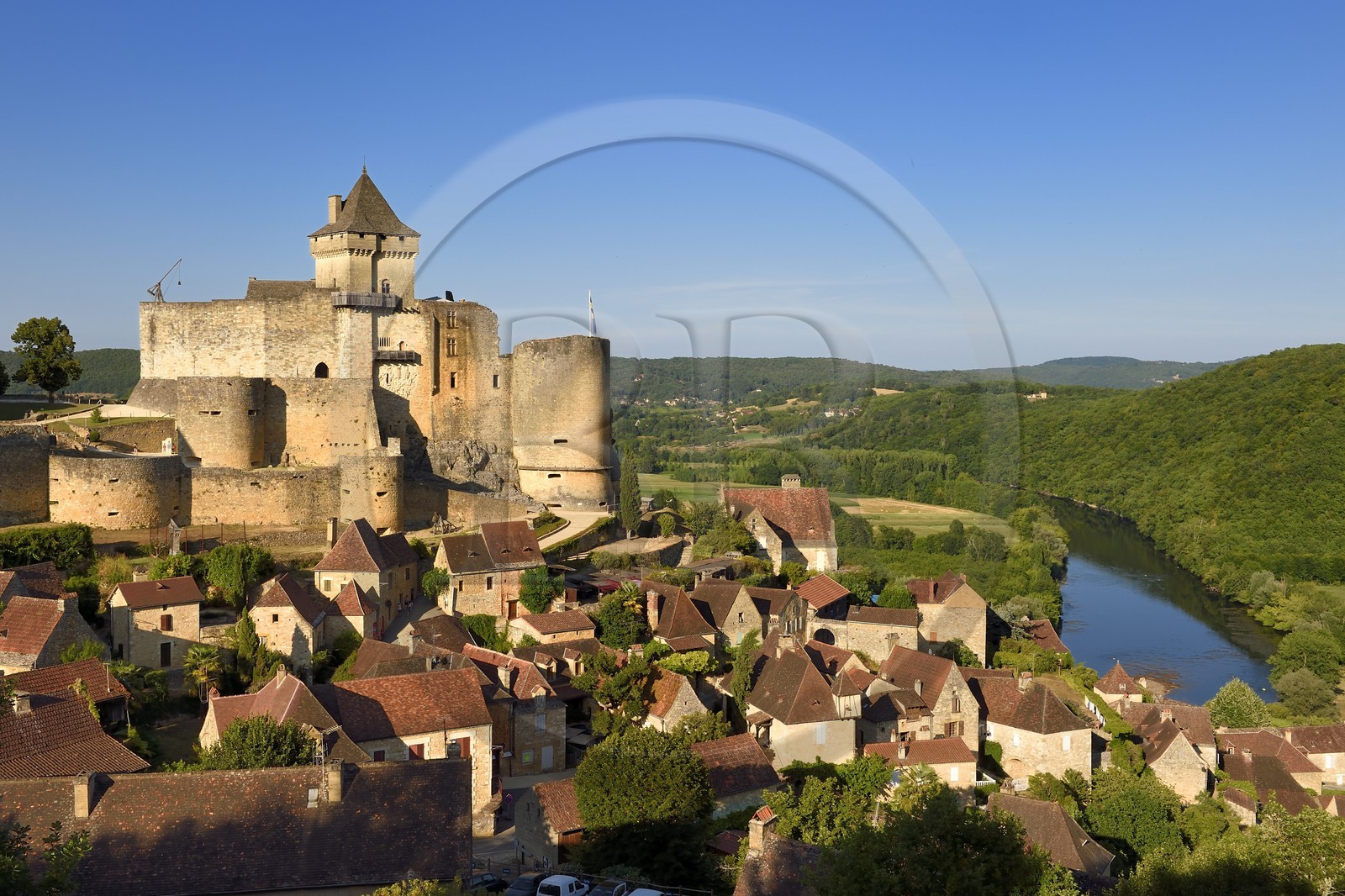 France, Dordogne, Perigord Noir, Dordogne Valley, Castelnaud la Chapelle, labelled Les Plus Beaux Villages de France (The Most Beautiful Villages of France), Castelnaud-la-Chapelle Castle