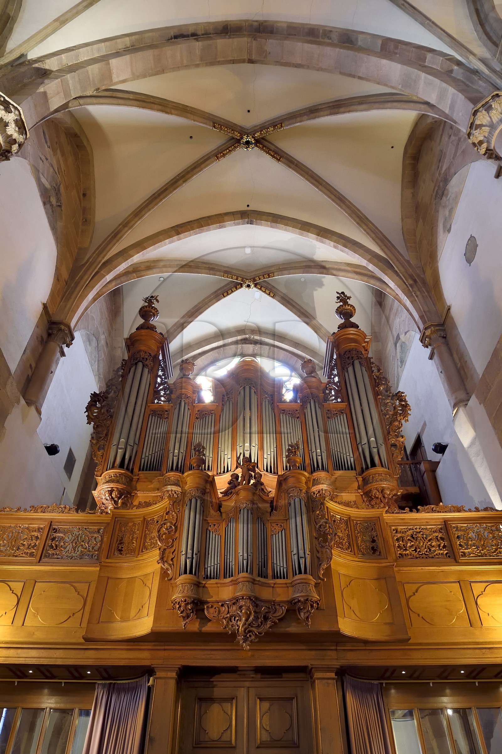 France, Bas Rhin, Strasbourg, old town listed as World Heritage by UNESCO, the Saint Thomas Church, the great organ was built by Jean André Silbermann in 1740, Mozart and Albert Schweitzer played there