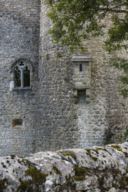 France, Aveyron, Grands Causses regional natural park, Tower of Viala-du-Pas-de-Jaux, fortified attic tower of the Hospitallers of the Order of Saint John of Jerusalem built around 1430 on land that belonged to the Templars