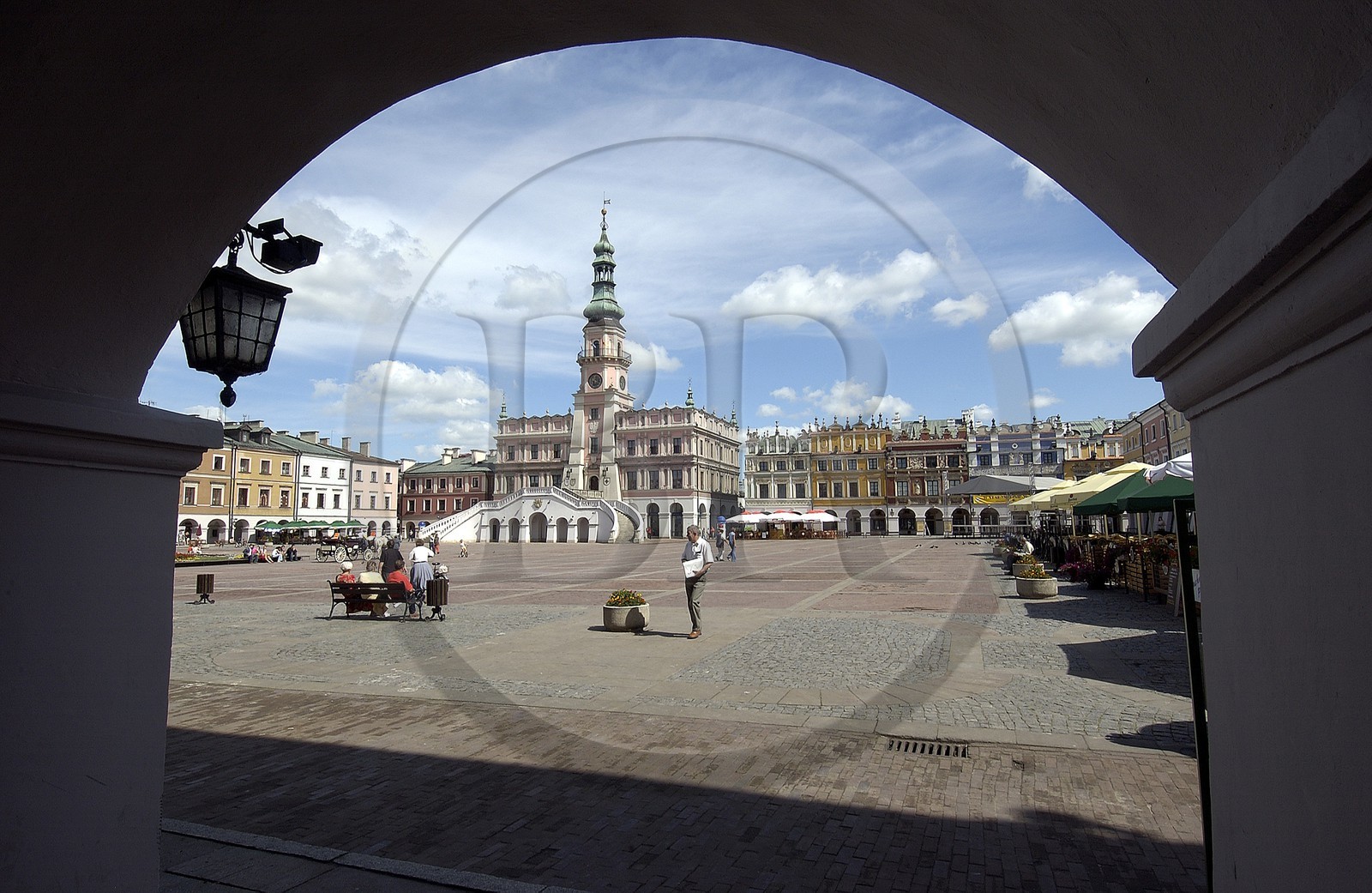 Pologne, région de Lublin, ville Renaissance de Zamosc classé Patrimoine Mondial de l' UNESCO, l' Hôtel de ville sur la place du marché