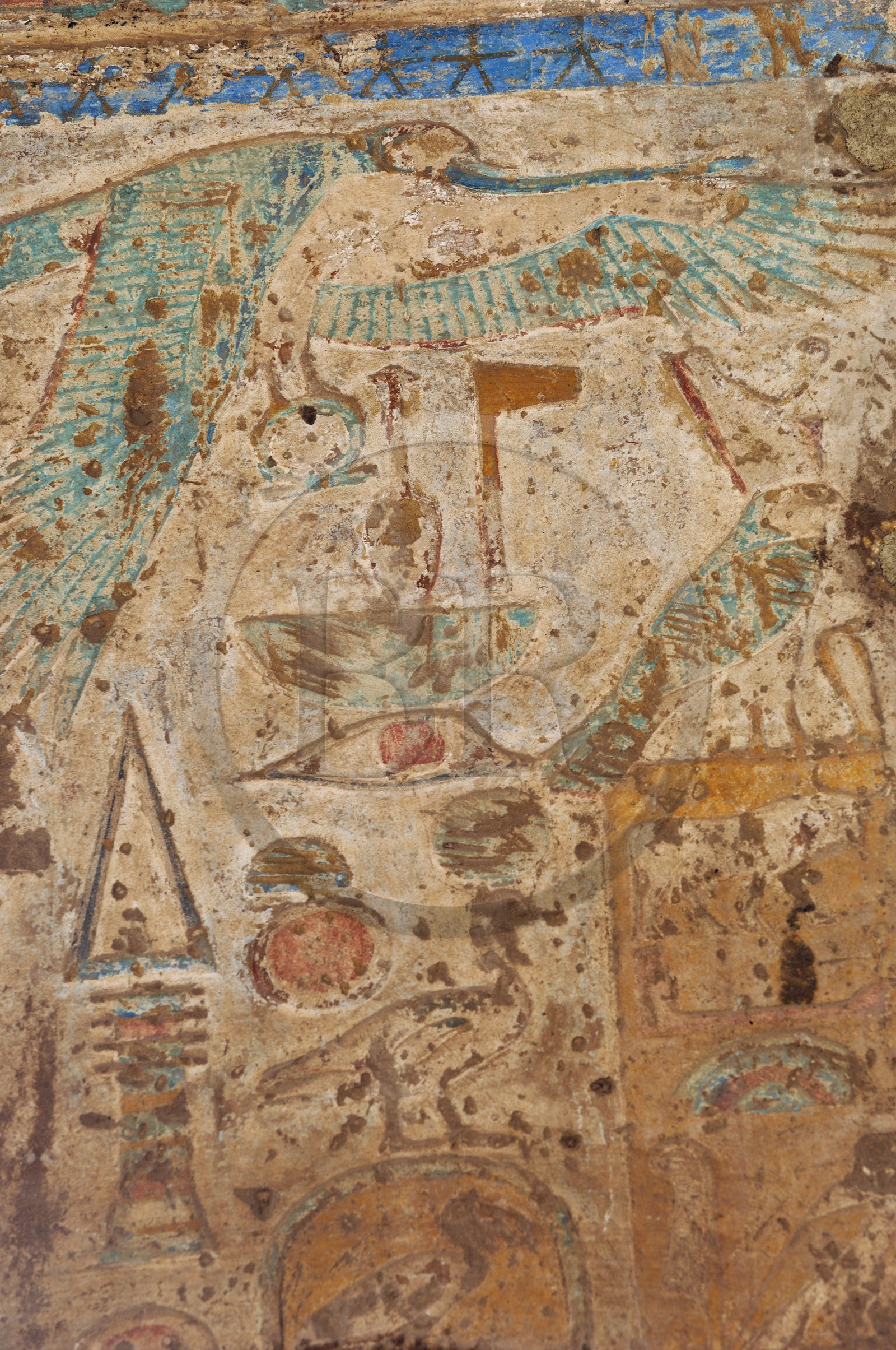 Egypt, Upper Egypt, Nile Valley, Luxor, Karnak Temple listed as World Heritage by UNESCO, painted wall of the hall of Thutmosis III