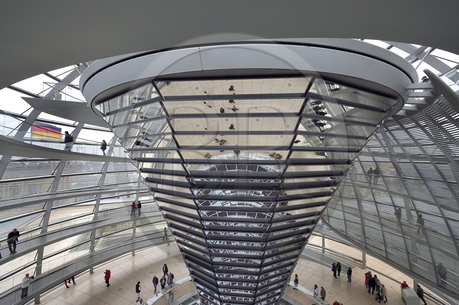 Germany, Berlin, Reichstag, Bundestag glass dome (German Parlement since 1999) by the architect Sir Norman Foster