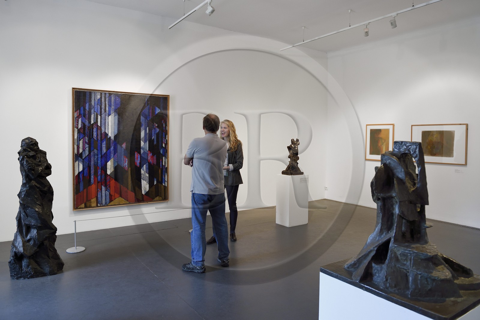 République Tchèque, Prague, quartier de Kampa, musée Kampa fondation privée consacrée à l’art moderne et contemporain,  œuvres d'Otto Gutfreund et de Frantisek Kupka