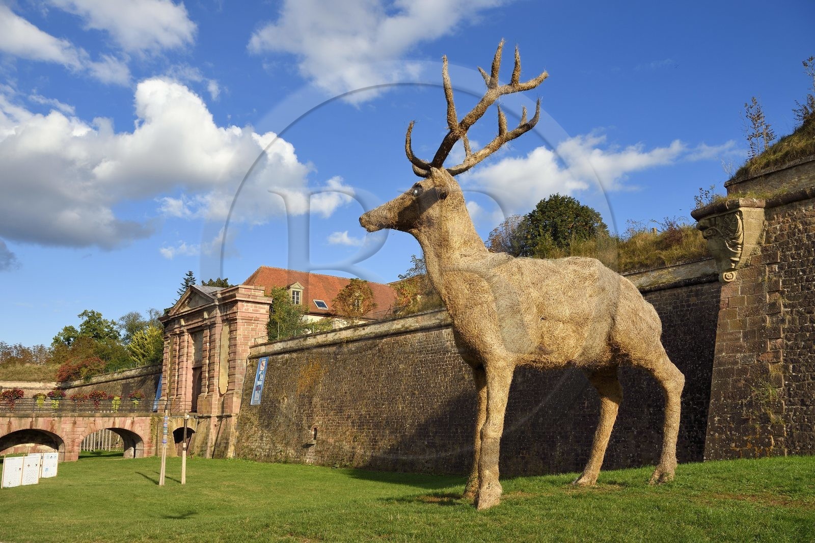 France, Haut-Rhin, Neuf Brisach, town fortified by Vauban, listed as World Heritage by UNESCO, the Porte de Colmar to the northwest