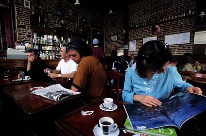 France, Nord (59), Lille, intérieur d'Estaminet