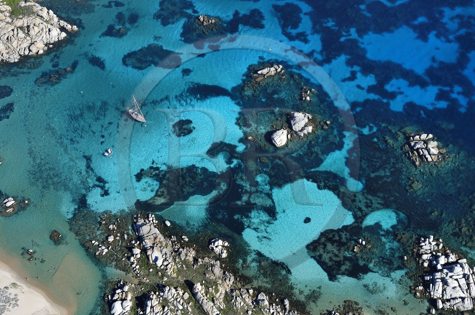 France, Corse du Sud, Bonifacio, Lavezzi Islands Nature Reserve (aerial view)