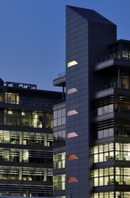Republic of Ireland, Dublin county, Dublin, new office buildings on North Wall Quay in the rehabilitated docks, Liffey river