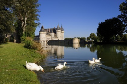 France, Loiret (45), Vallée de la Loire classée Patrimoine Mondial de l' UNESCO, Sully-sur-Loire, château du XIVe XVIIe siècles, mention obligatoire : Châteaux de Sully-sur-Loire, propriété du département du Loiret