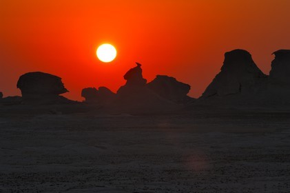 Egypte, désert libyque, le Désert Blanc au nord de Farafra