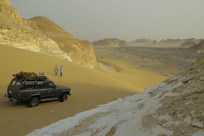 Egypte, désert libyque, le Désert Blanc à Agabat entre Bahareya et Farafra