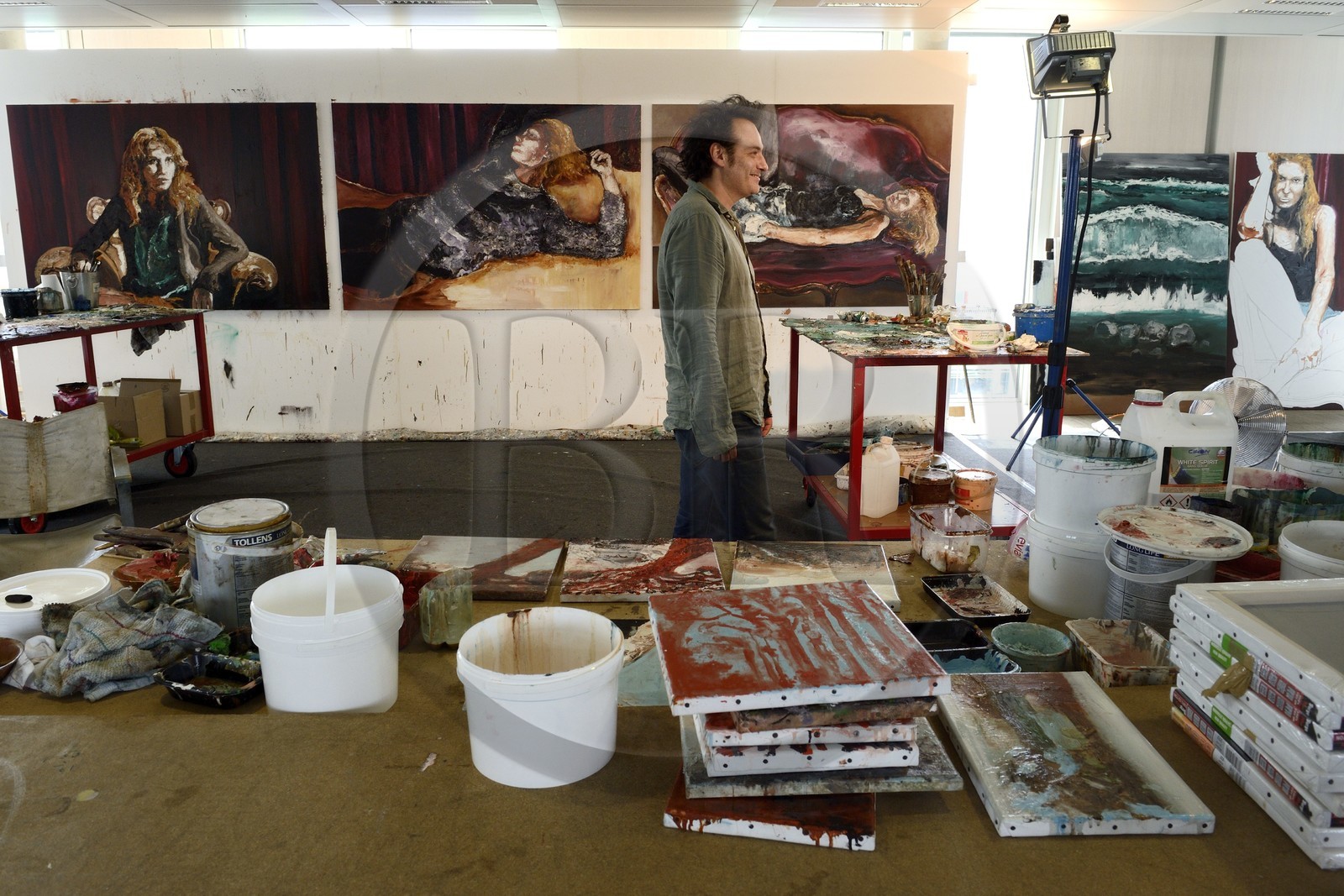 France, atelier de Fred Kleinberg au sein de l'entreprise Manutant