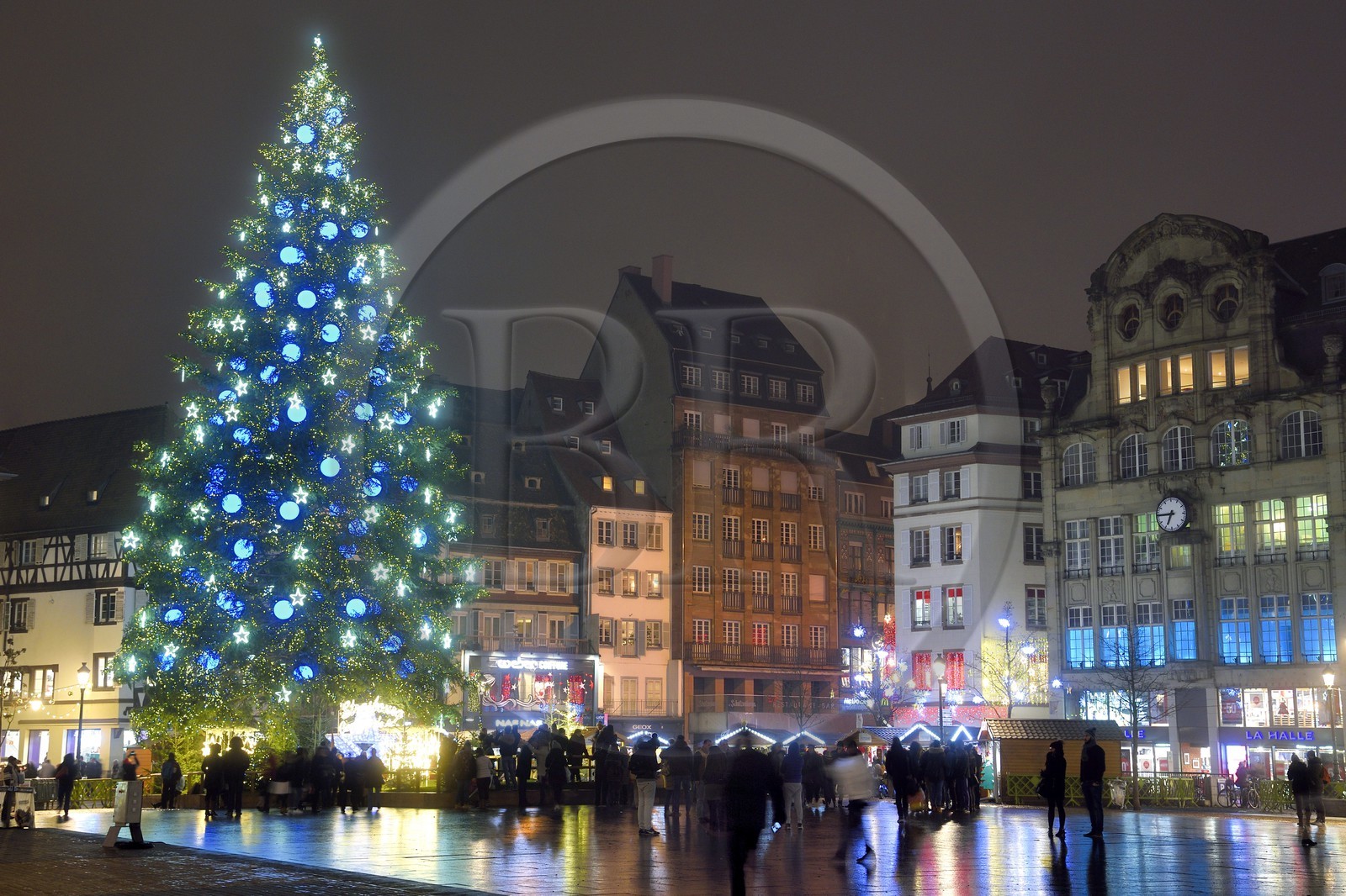 France, Bas-Rhin (67), Strasbourg, vieille ville classée Patrimoine Mondial de l'UNESCO, le Grand Sapin de Noël de la place Kléber