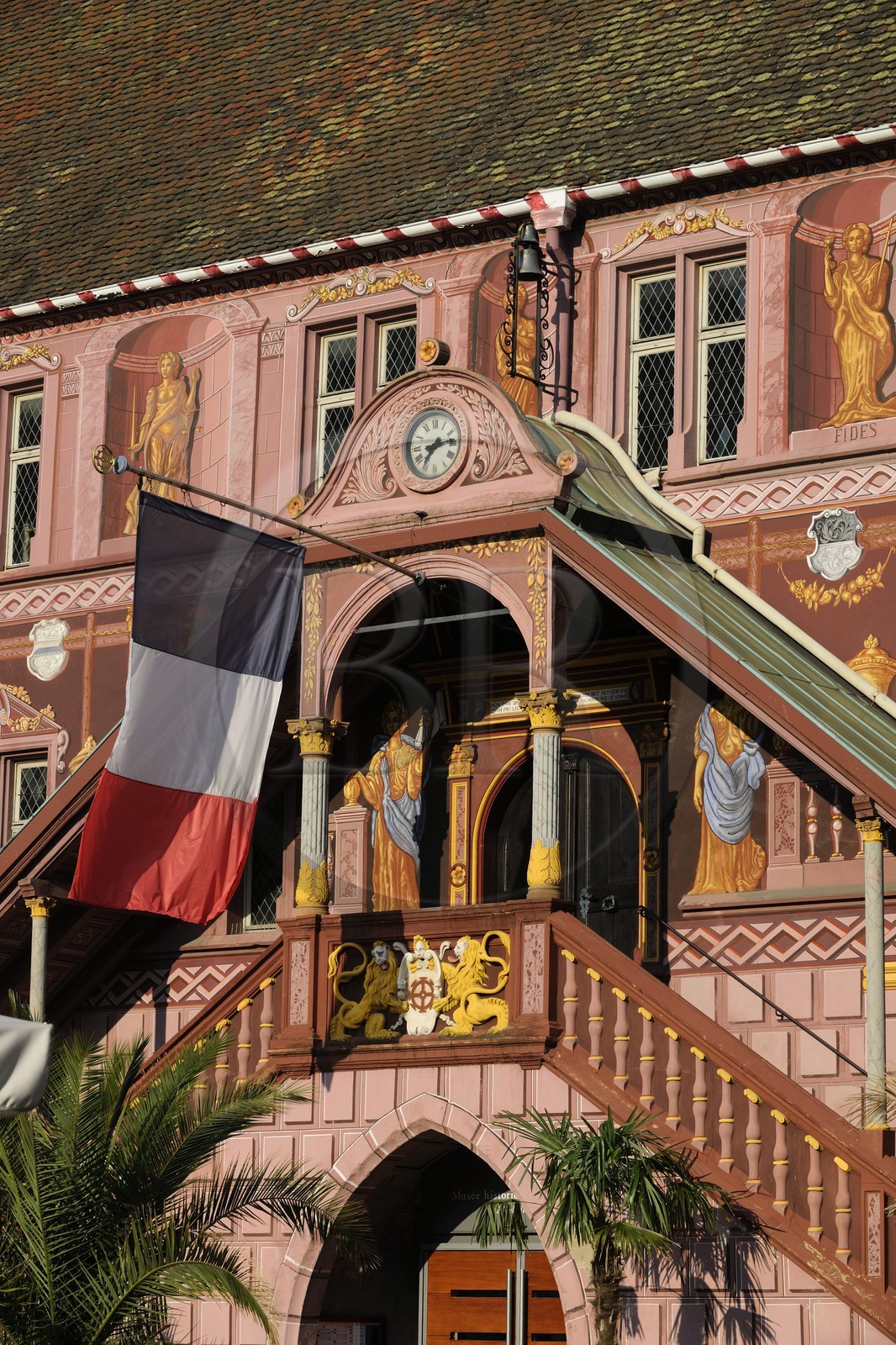 France, Haut Rhin, Mulhouse, place de la Reunion (Reunion's Square), town hall and historical museum