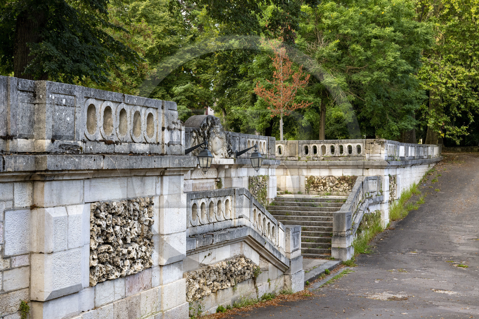 France, Cote d'Or, Climats terroirs of Burgundy listed as World Heritage by UNESCO, Beaune, the Bastion Saint Martin on the ramparts, transformed into a promenade in 1765