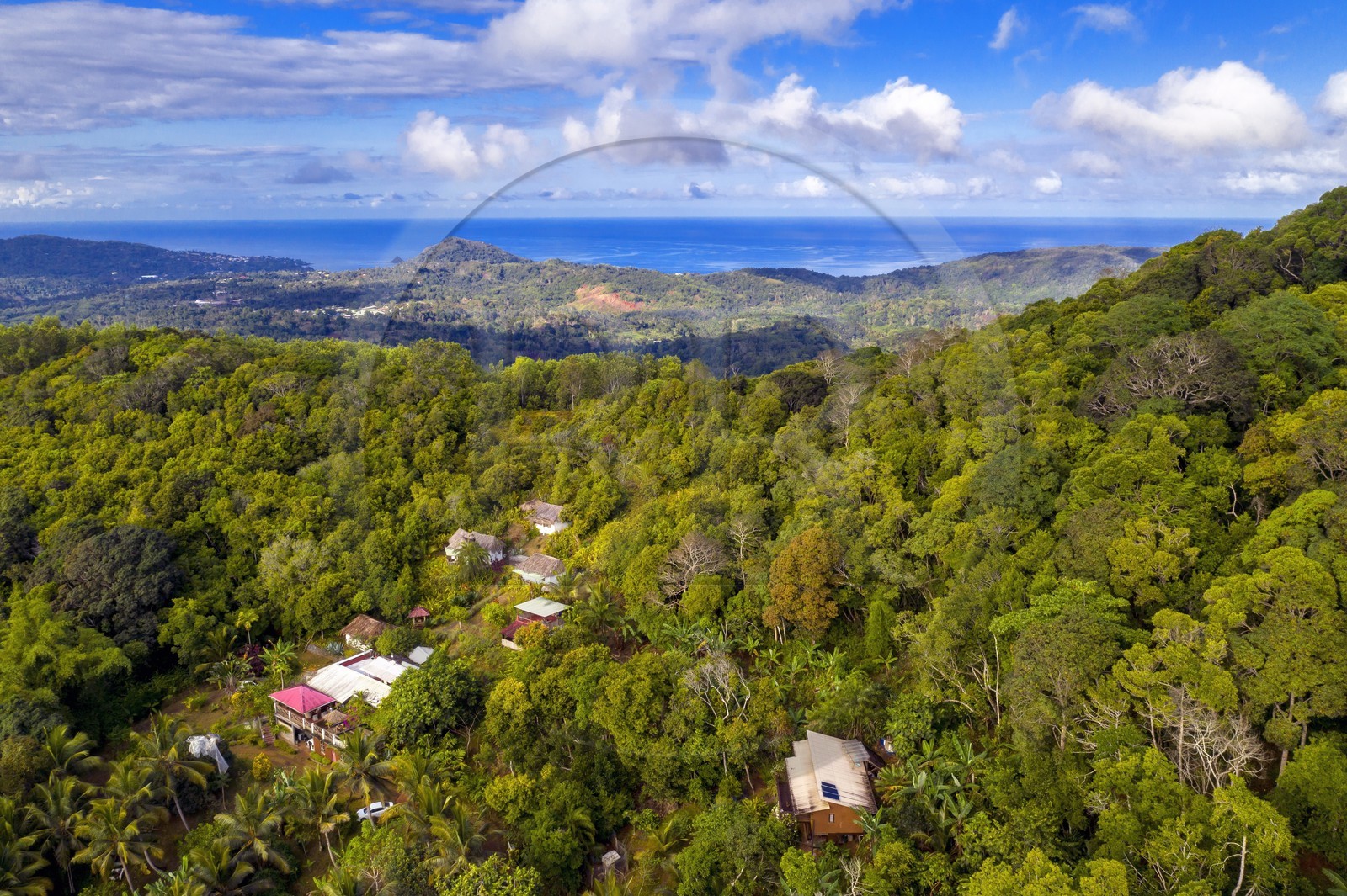 France, Ile de Mayotte, Grande-Terre, Miréréni, réserve forestière de Combani (vue aérienne)