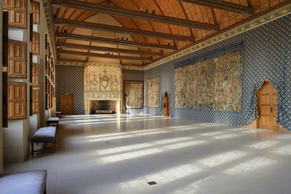 France, Marne (51), Reims, le Palais du Tau, classé Patrimoine Mondial de l'UNESCO, salle du festin