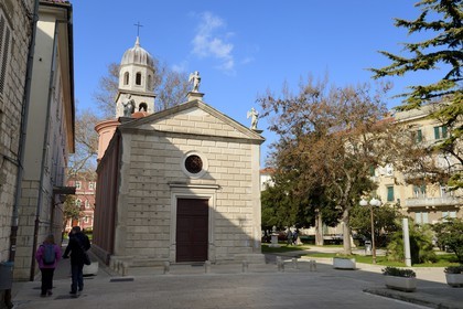 Croatie, Dalmatie, côte dalmate, Zadar, calle Larga, rue principale de la vieille ville