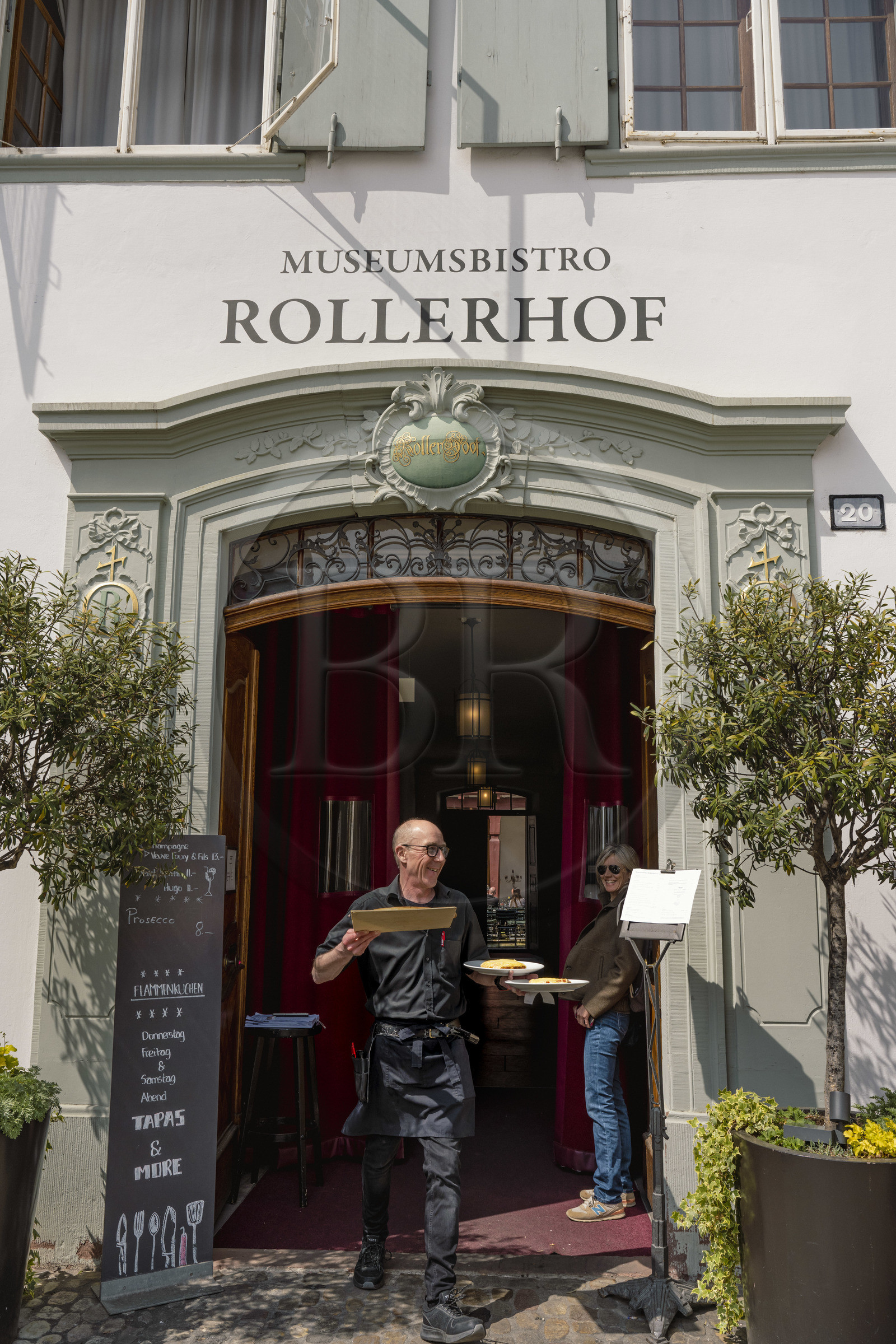 Switzerland, Basel, Old Basel, Museumsbistro Rollerhof restaurant on Munsterplatz