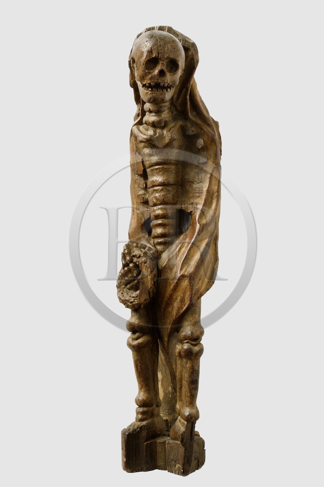 France, Finistere, Morlaix museum, wooden sculpture of the seventeenth century representing the Ankou (personification of death in Breton mythology)
